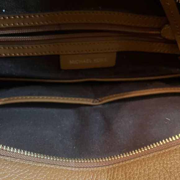 MICHAEL KORS Rollins Python and Tan Acron Leather Satchell Purse Chestnut Brown - Picture 15 of 15